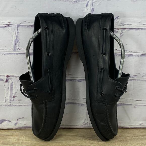 Sperry Authentic Original Black Leather Boat Shoes Men's Size 11.5 Slip Loafers - Picture 5 of 8